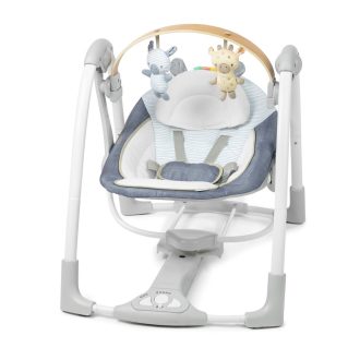  INGENUITY Átalakítható hinta dallamokkal Swing 'n Go Chambray 0hó+  9kg-ig