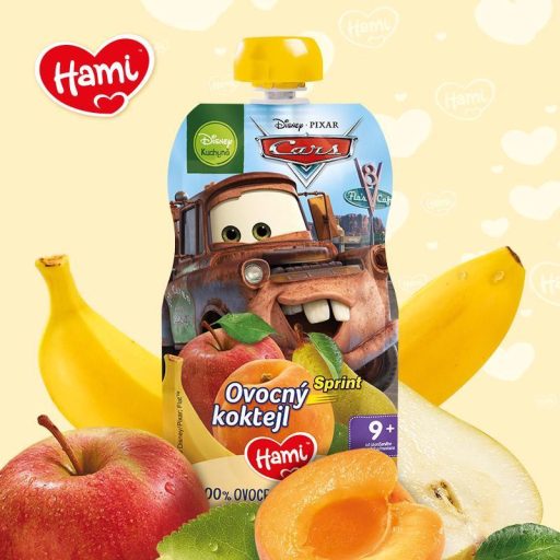 HAMI Disney Cars gyümölcsös tasak Sprint Gyümölcs koktél 110 g, 9+