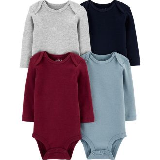   CARTER'S Body hosszú ujjú Mix fiú egyszínű LBB 4 db NB/ méret 56