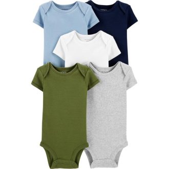   CARTER'S Body krátky rukáv Mix chlapec jednofarebnéLBB 5 ks NB/ veľ. 56