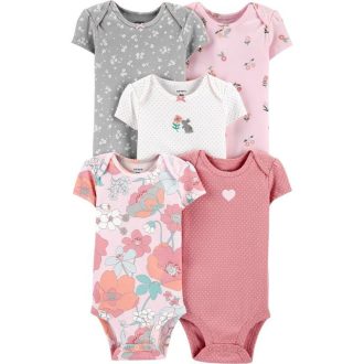   CARTER'S Body rövid ujjú Floral Pink lány LBB 5 db PRE/méret 46