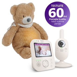   PhiliPhilips AVENT SCD891/26 video bébiőr + NATTOU 4 az 1-ben altató Sleepy Bear