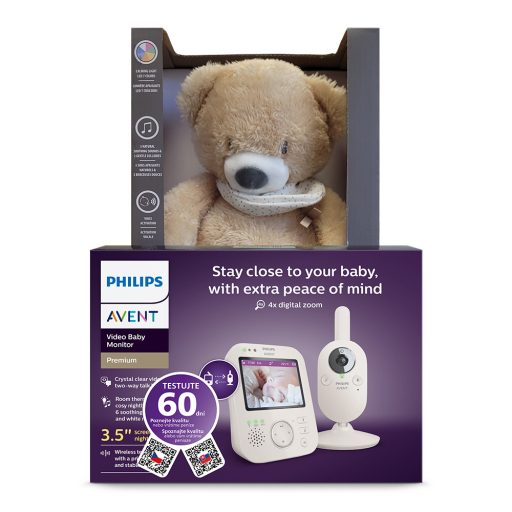 PhiliPhilips AVENT SCD891/26 video bébiőr + NATTOU 4 az 1-ben altató Sleepy Bear