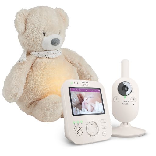 Philips AVENT Bébiőr videó SCD891/26+NATTOU 4 az 1-ben altató medve Sleepy Bear Beige 0m+