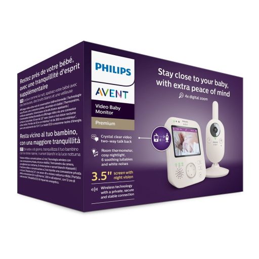 Philips AVENT Bébiőr videó SCD891/26+NATTOU 4 az 1-ben altató medve Sleepy Bear Beige 0m+
