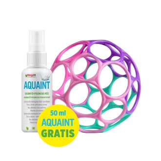   OBALL Játék Oball™ Classic 10 cm rózsaszín/lila 0hó+AQUAINT 50 ml