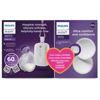   Philips AVENT Elektromos mellszívó Hands-Free Premium Plus SCF531/11+Ajándék