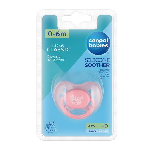 CANPOL BABIES Szilikon cumi cseresznye 0-6m Pastels – rózsaszín