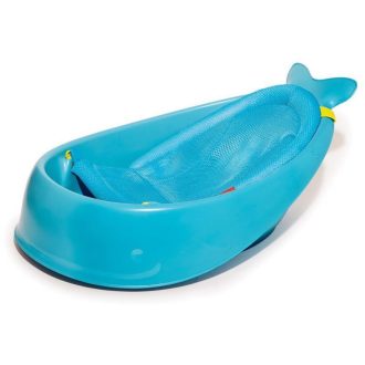   SKIP HOP Moby 3 fázisú babafürdető fürdőkád ergonomikus betéttel, kék 