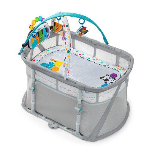 BABY EINSTEIN Kiságy járókával és zongorával 3in1 Kick & Snooze™ 0hó+