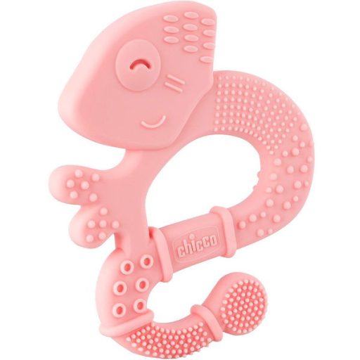 CHICCO Szilikon rágóka Super Soft Chameleon rózsaszín 2h+