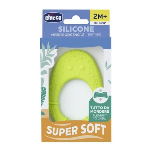 CHICCO Szilikon rágóka Super Soft Avokádó 2h+