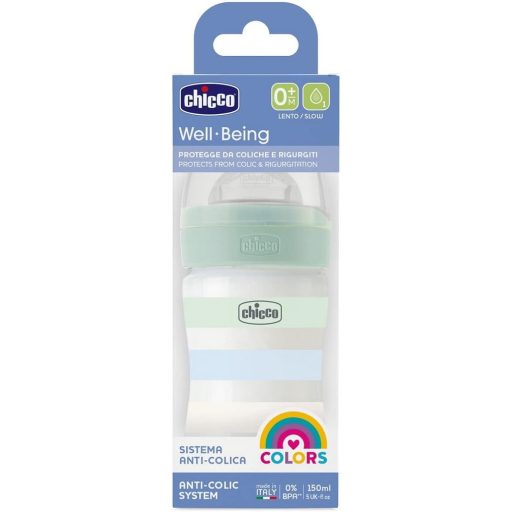 CHICCO Well-being szilikon cumisüveg 150 ml fiú