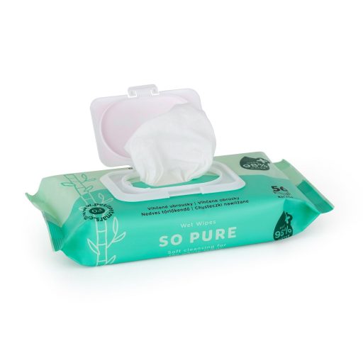 PETITE&MARS Nedves törlőkendő SO PURE bambusz, biológiailag lebomló, 56 db