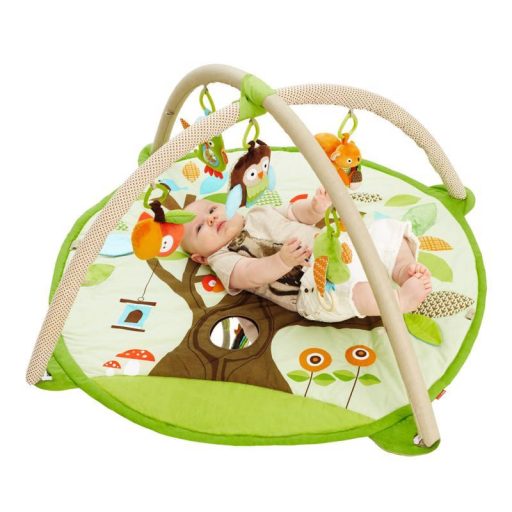 SKIP HOP Játszószőnyeg 5 játékkal, párna Treetop Friends zöld-barna 0m+