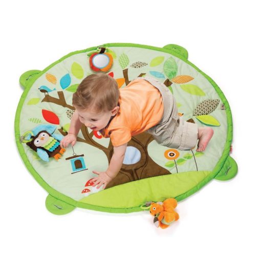 SKIP HOP Játszószőnyeg 5 játékkal, párna Treetop Friends zöld-barna 0m+