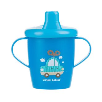   CANPOL BABIES Kifolyósodásmentes pohár TOYS – kék (250 ml)