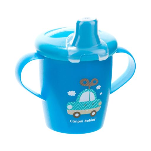 CANPOL BABIES Kifolyósodásmentes pohár TOYS – kék (250 ml)