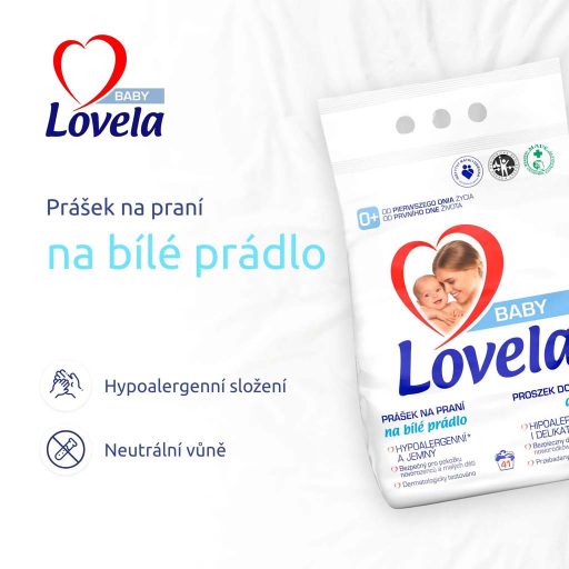 LOVELA Baby mosópor fehér ruhákhoz 4,1 kg / 41 mosási adag