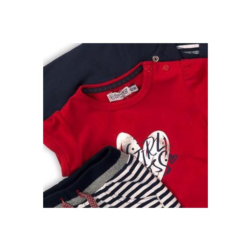 DIRKJE 3 részes C-SO SPORTY GIRL BOSS 56 Red-Navy szett