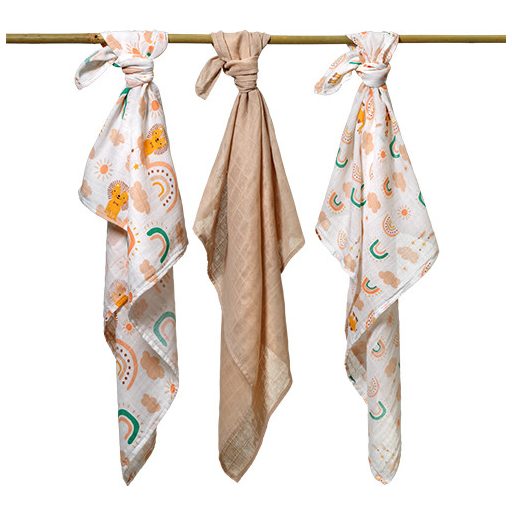 BABYONO Muszlin pelenka Super soft 3 db  - bézs