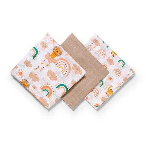 BABYONO Muszlin pelenka Super soft 3 db  - bézs