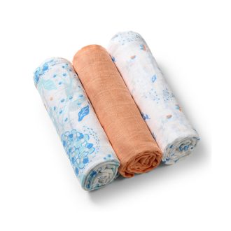 BABYONO Muszlin pelenka Super soft 3 db -narancs