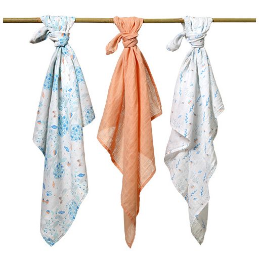 BABYONO Muszlin pelenka Super soft 3 db -narancs