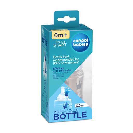 CANPOL BABIES Széles nyakú cumisüveg Royal Baby 120 ml kék