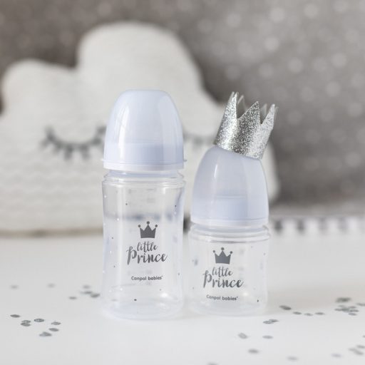 CANPOL BABIES Láhev se širokým hrdlem Royal Baby 240 ml modrá