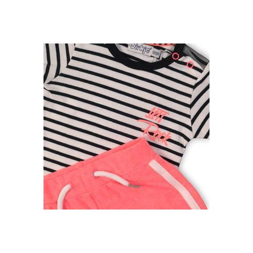 DIRKJE 2 részes C-SO Joyful LETS ROCK 68 White / Black-Pink szett