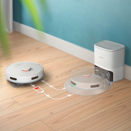 Philips HomeRun 2000 Aqua XU2100/20 robotporszívó és -felmosó, dokkoló- és ürítőállomással