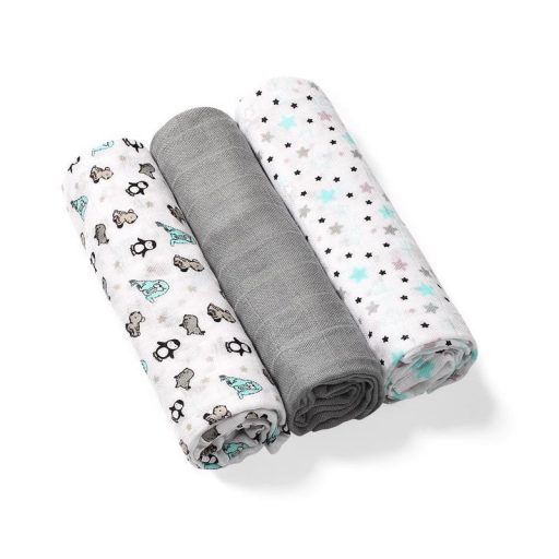 BABYONO Bambusz pelenkák 3 db szürke