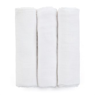   PETITE&MARS Bambusz muszlin 3db-os pelenka szett Moussy Total White, 68 x 68 cm