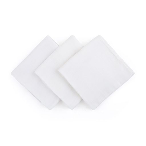 PETITE&MARS Bambusz muszlin 3db-os pelenka szett Moussy Total White, 68 x 68 cm