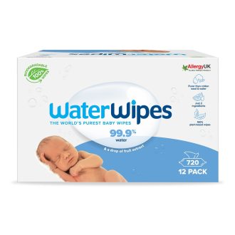   12x WATERWIPES Nedves törlőkendők, műanyagmentes 60 db ( 720 db )