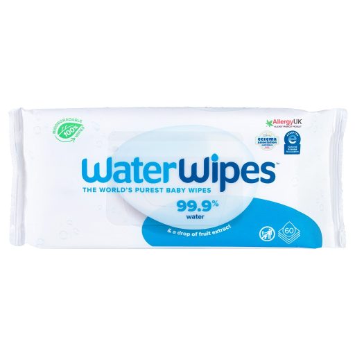 9x WATERWIPES Nedves törlőkendők, műanyagmentes 60 db ( 540 db )