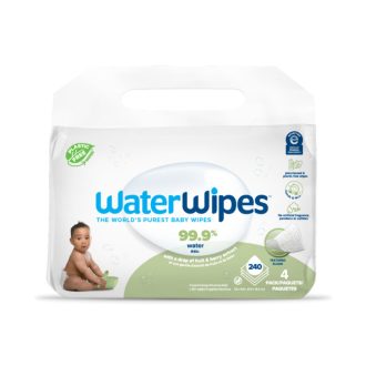   4x WATERWIPES Nedves törlőkendők, műanyagmentes Soapberry 60 db (240 db)