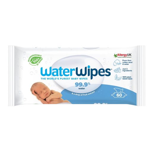 4x WATERWIPES Nedves törlőkendők, műanyagmentes 60 db ( 240 db )
