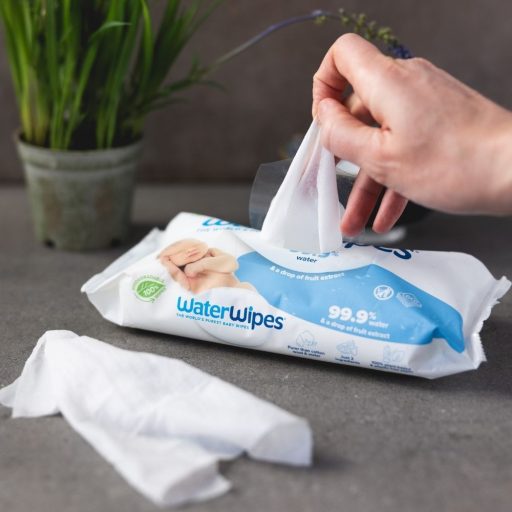 4x WATERWIPES Nedves törlőkendők, műanyagmentes 60 db ( 240 db )