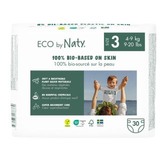   ECO BY NATY Egyszer használatos pelenkák 3 (4-9 kg) 50 db - GAZDASÁGOS CSOMAG