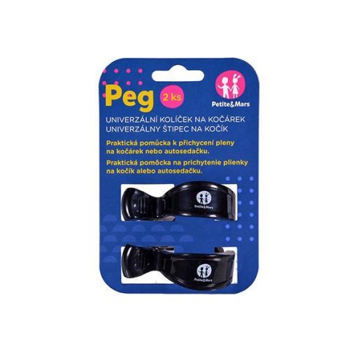 PETITE&MARS Csipesz babakocsira, 2 db, fekete