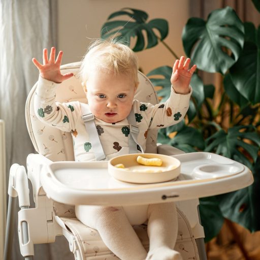 PETITE&MARS Etetőszék huzat és tálca Gusto Jasmine Honey