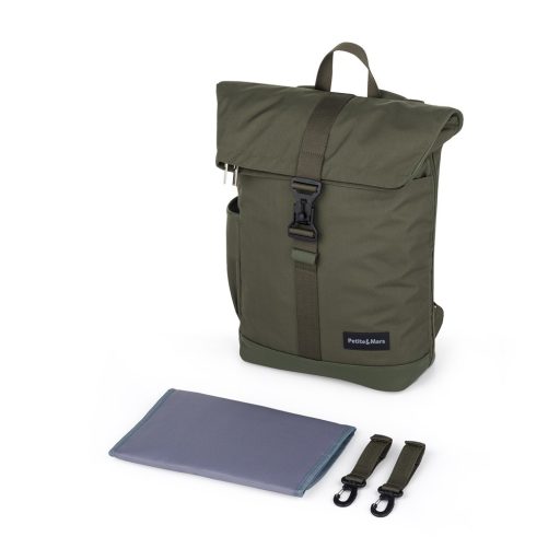 PETITE&MARS Pelenkázó hátizsák babakocsira Jackob Military Green