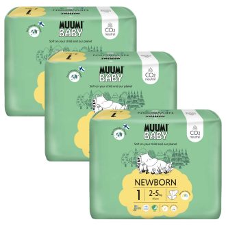 MUUMI Baby 1 Newborn 2-5 kg (75 db), havi csomag eco pelenka