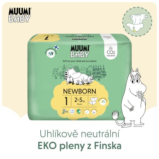 MUUMI Baby 1 Newborn 2-5 kg (75 db), havi csomag eco pelenka