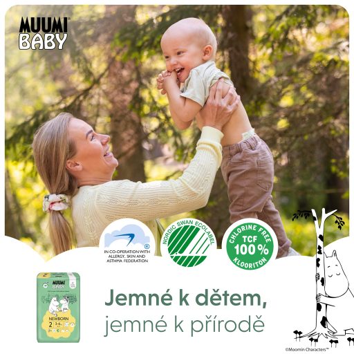 MUUMI Baby 2 Newborn 3-6 kg (174 db), havi csomag eco pelenka