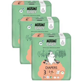   MUUMI Baby 3 Midi 5-8 kg (150 db), havi csomagolású öko pelenka