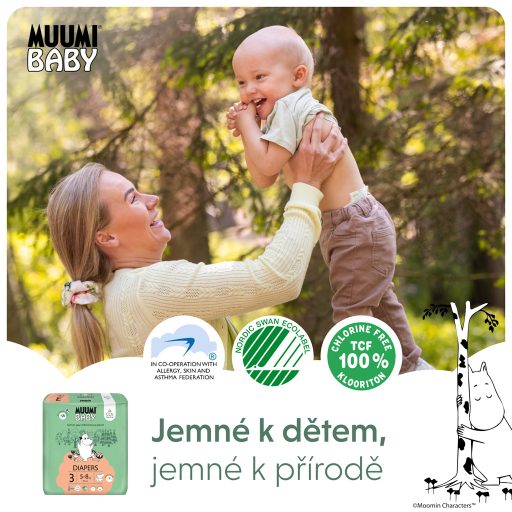 MUUMI Baby 3 Midi 5-8 kg (150 db), havi csomagolású öko pelenka