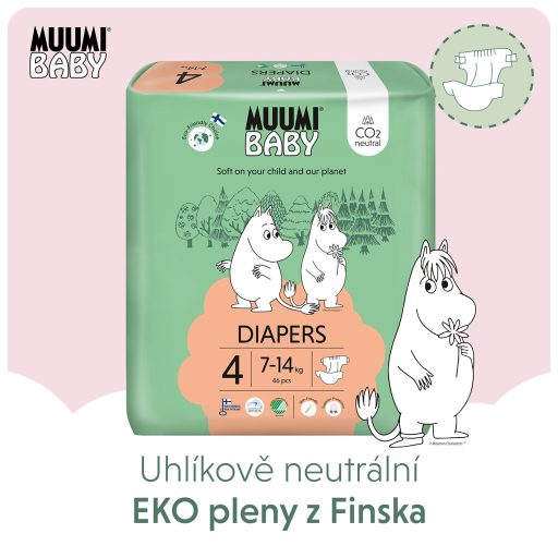 MUUMI Baby 4 Maxi 7-14 kg (138 db), havi csomag eco pelenka